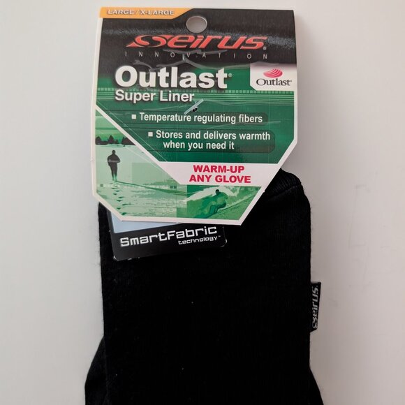 NWT Seirus Outlast Super Glove Liner, Black, Size Large/X Large - Picture 2 of 4